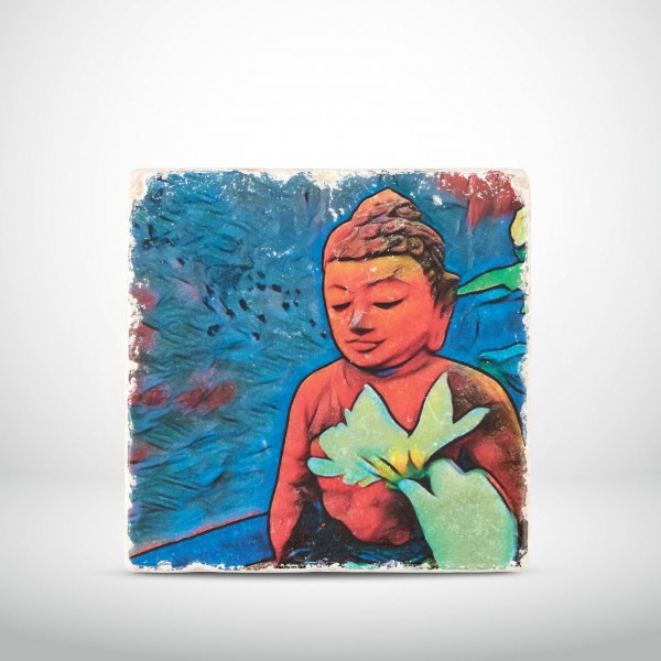 Marmorkachel Buddha Pop Art