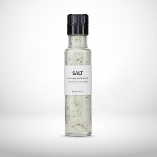 Nicolas Vahé Glasmühle Salz mit Parmesan und Basilikum 320g